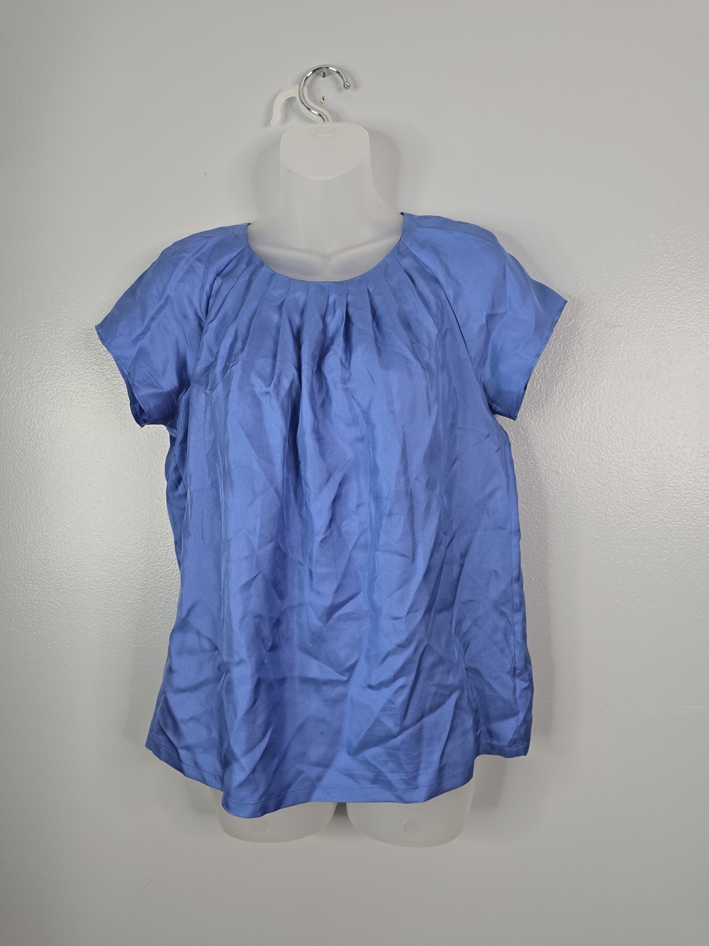 Banana Republic Blue Silk Short Sleeve Blouse